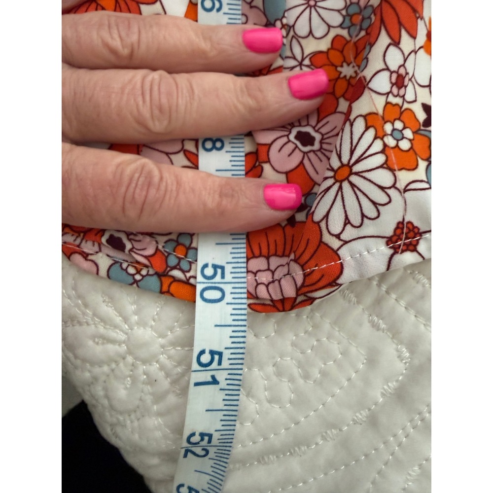 Dokotoo Maxi Dress SZ XL Orange Floral V Neck Collared Long Sleeve Tiered Boho - Picture 7 of 7